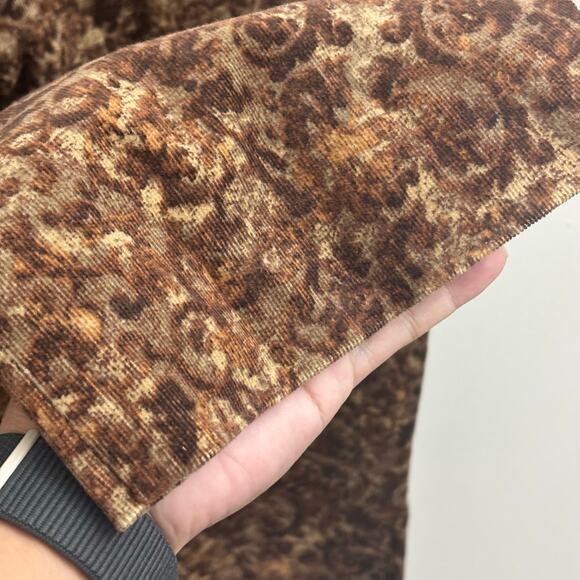 Vintage Brown Damask Print Corduroy Straight Leg Pants Women’s size 4 - Picture 4 of 9